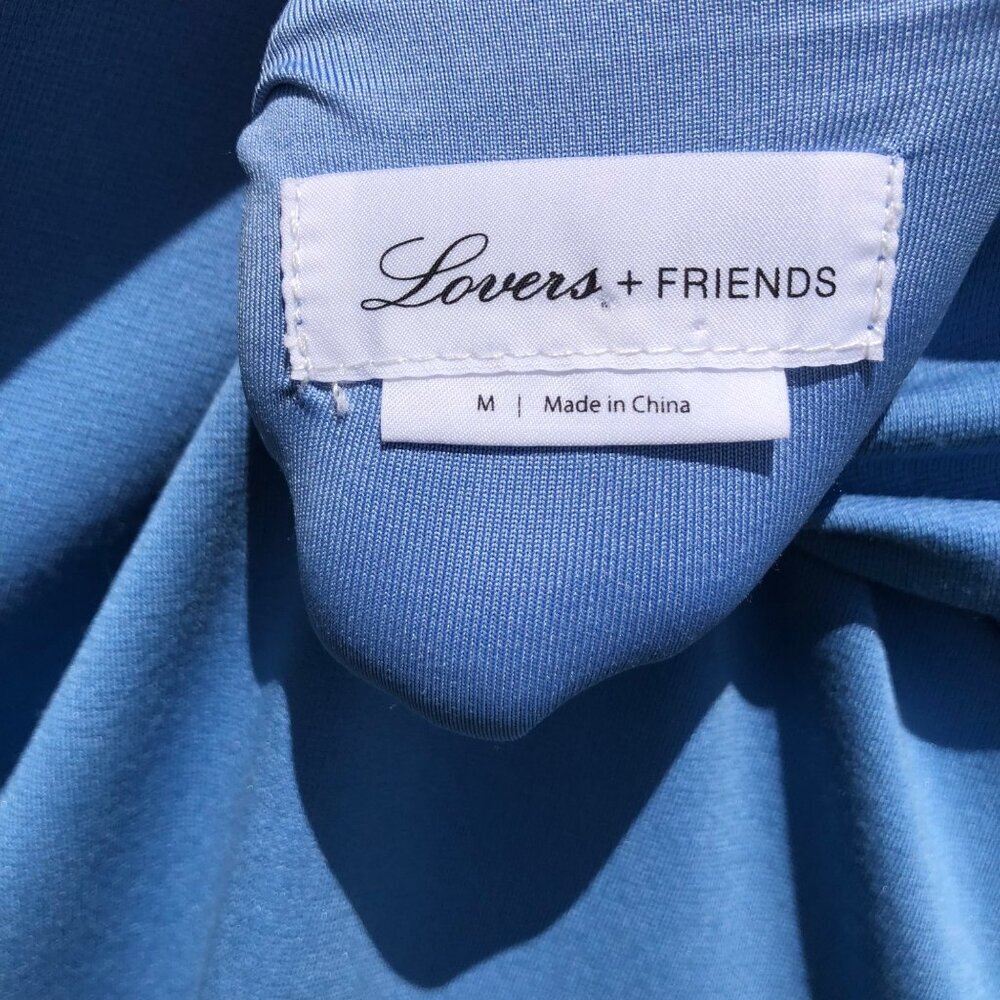 Lovers + Friends Medium Anthropologie Midi Dress Blue Donatella Sleeveless - Picture 6 of 8